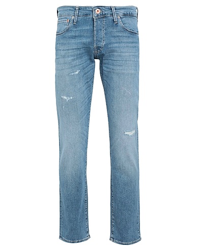 JACK & JONES Jeans straight BLU 68% Cotone, 30% Cotone organico, 2% Elastan