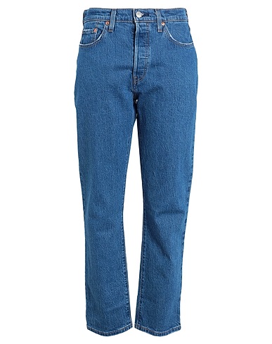 LEVI'S Denim trousers 501® CROP MED - WORN IN Blue 99% Cotton, 1% Elastane