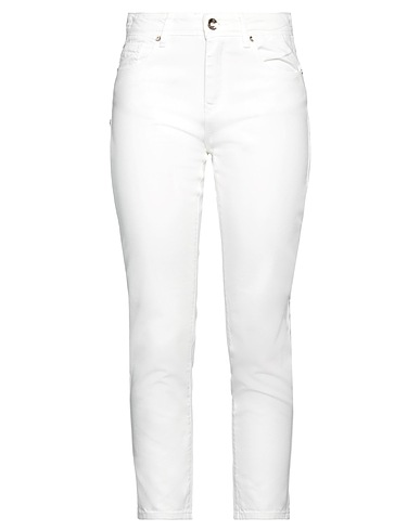 GAUDÌ Denim trousers White 67% Cotton, 33% Lyocell