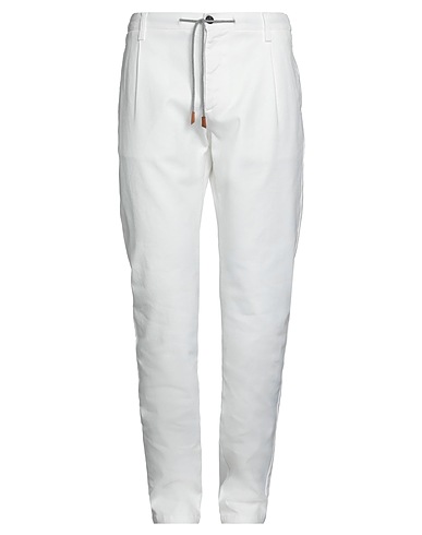 ELEVENTY Casual pants White 98% Cotton, 2% Elastane