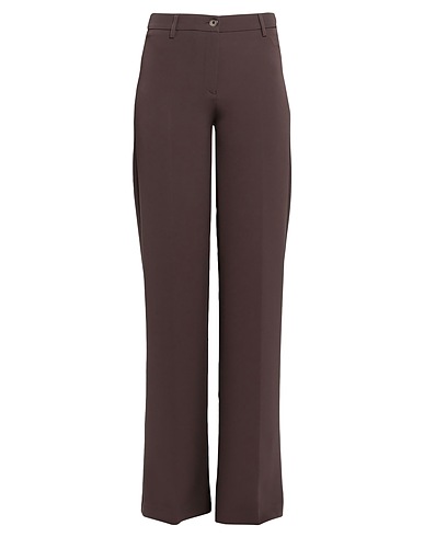 ANGELO MARANI Casual trouser Dark brown 88% Polyester, 12% Elastane