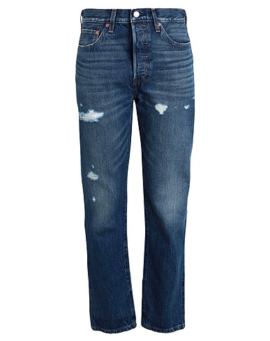 LEVI'S Baggy 501 JEANS FOR WOMEN WORN IN  Μπλε 100% Βαμβάκι
