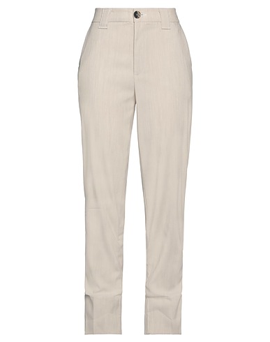 GANNI Casual trouser Beige 53% Recycled polyester, 46% Viscose, 1% Elastane