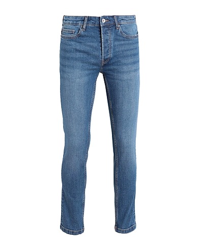 TOPMAN Denim trousers Blue 99% Cotton, 1% Elastane