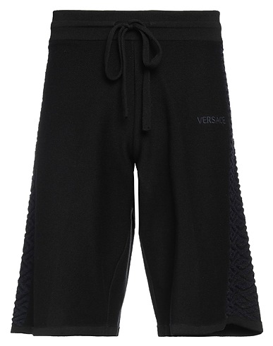 VERSACE Shorts & Bermuda Nero 97% Cotone, 2% Poliammide, 1% Elastan, Poliestere