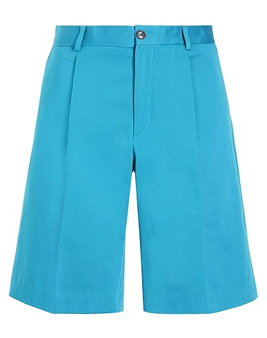 8 by YOOX Shorts & Bermudas COTTON PLEATED WIDE SHORTS
 Tūrkis 92% Baumwolle, 8% Elastan