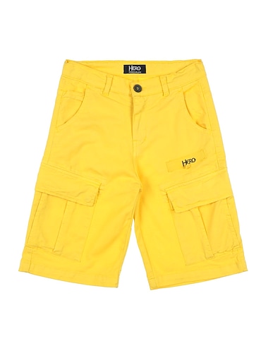 HEROS Shorts & Bermuda Yellow 98% Cotton, 2% Elastane