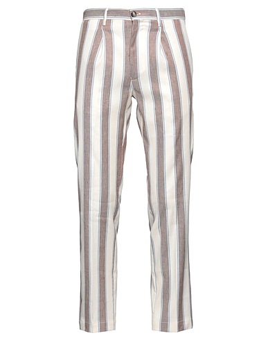 MICHAEL COAL Casual trouser Dark brown 53% Linen, 46% Cotton, 1% Elastane