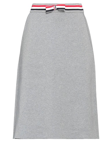 THOM BROWNE Midi-Rock Grau 96% Baumwolle, 3% Polyamid, 1% Elastan