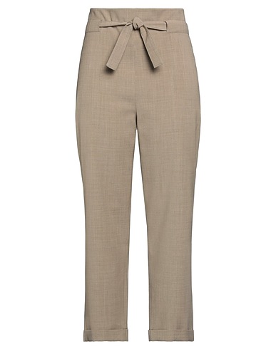 LE 17 SEPTEMBRE Casual trouser Khaki 49% Wool, 49% Polyester, 2% Polyurethane