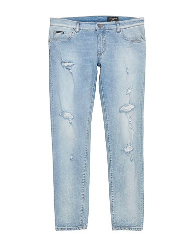 DOLCE&GABBANA BOTTOMWEAR Blue 99% Cotton, 1% Elastane