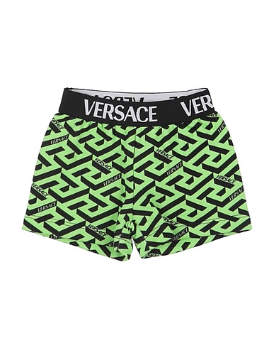 VERSACE YOUNG Shorts & Bermuda Light green 100% Cotton, Polyester, Elastane, Polyamide
