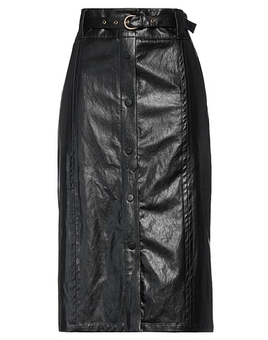 TWINSET Midi skirt Black 75% Viscose, 14% Polyester, 7% Cotton, 4% Metal
