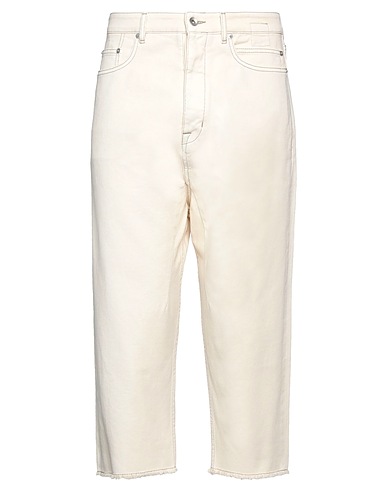 DRKSHDW by RICK OWENS Denim trousers Ivory 100% Cotton