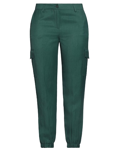 P.A.R.O.S.H. Casual trouser Green 72% Viscose, 28% Linen