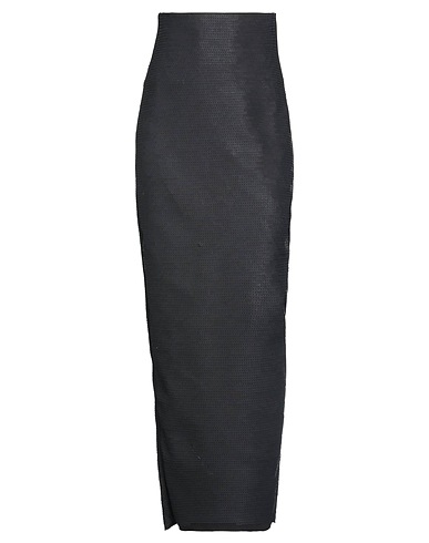 RICK OWENS Long skirt Black 90% Cotton, 7% Polyester, 3% Rubber