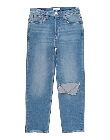 RE/DONE Denim trousers Blue 96% Cotton, 3% Polyester, 1% Elastane