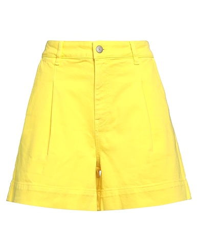 P.A.R.O.S.H. Denim shorts Yellow 98% Cotton, 2% Elastane