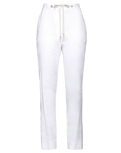 ELEVENTY Casual pants White 65% Linen, 34% Cotton, 1% Elastane
