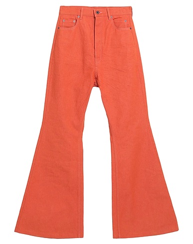 RICK OWENS Denim trousers Orange 100% Cotton