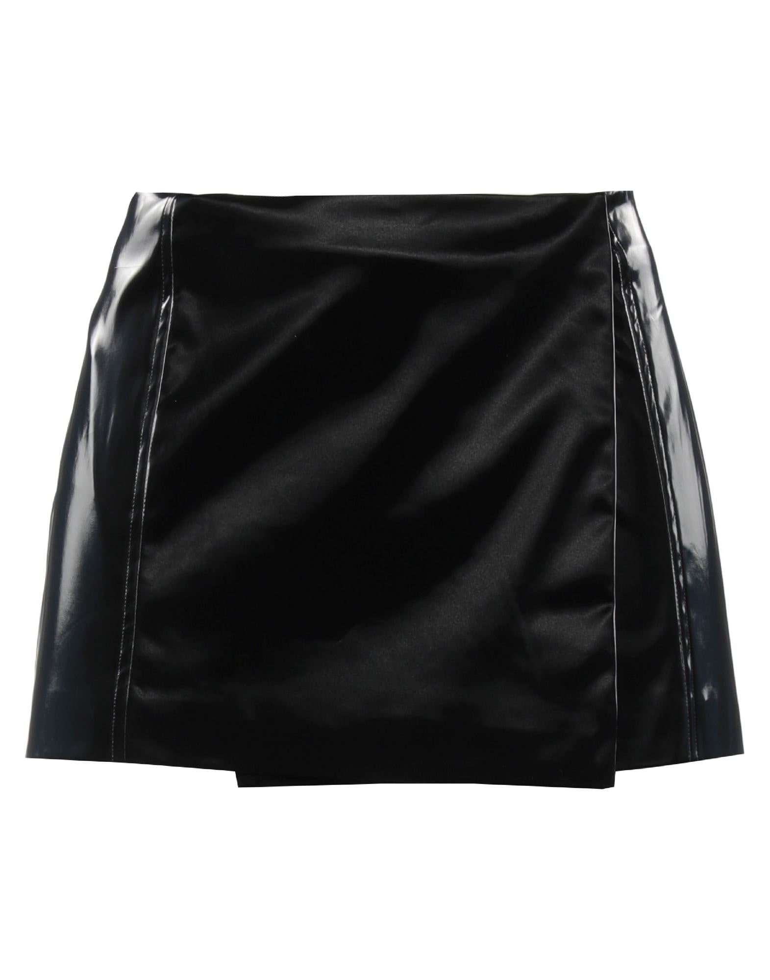 8 By YOOX LEATHER WRAP MINI SKIRT | ミニスカート ブラック