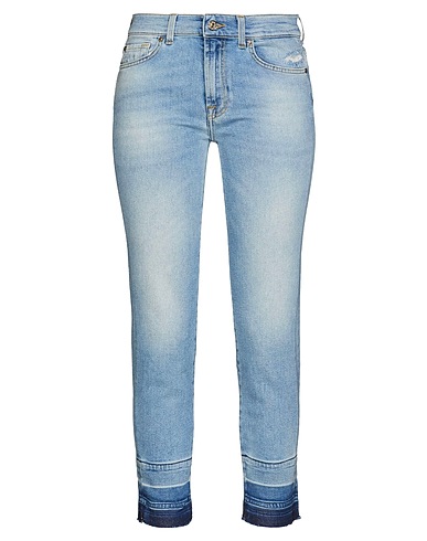 7 FOR ALL MANKIND Denim trousers Blue 82% Cotton, 13% Modal, 4% Elastomultiester, 1% Elastane