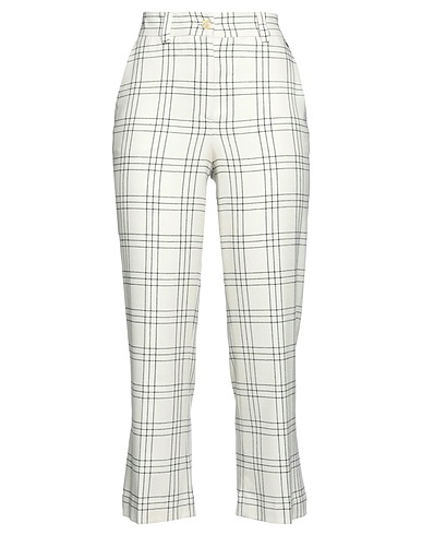 TWINSET Casual trouser Off white 39% Wool, 30% Polyester, 30% Viscose, 1% Elastane, Mother-of-pearl