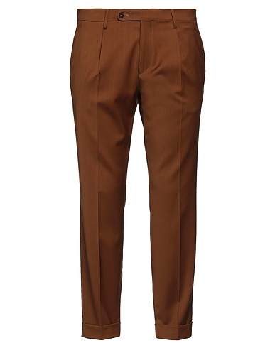 MICHELE CARBONE Pantalone Marrone 100% Lana Vergine
