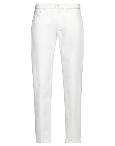 (+) PEOPLE Chinos Bianco 100% Cotone