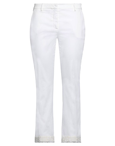 ROOM 52 Casual trouser White 98% Cotton, 2% Elastane