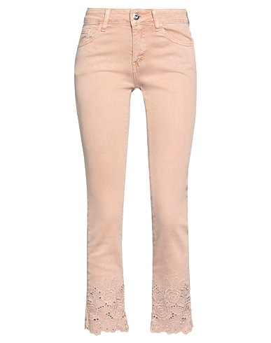 NO SECRETS Denim pants Beige 97% Cotton, 3% Elastane