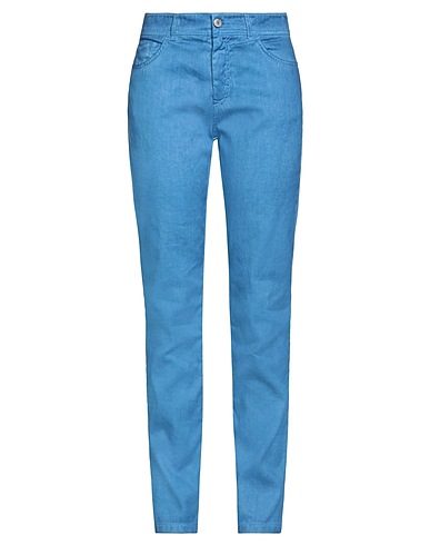 120% LINO Casual pants Pastel blue 64% Linen, 34% Cotton, 2% Elastane