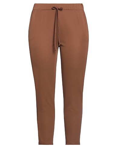 THINK Pantalone Marrone 95% Poliestere, 5% Elastan