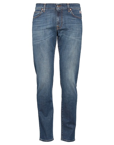 ROŸ ROGER'S Denim trousers Blue 98% Cotton, 2% Rubber, Polyester