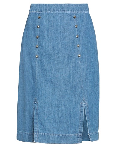 7 FOR ALL MANKIND Denim skirt Blue 63% Cotton, 37% Linen