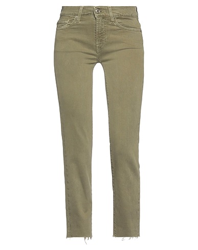 7 FOR ALL MANKIND Pantaloni jeans Verde militare 97% Cotone, 3% Elastan