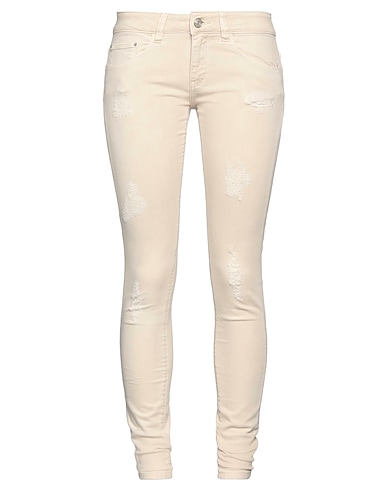 BDBA Denim trousers Beige 98% Cotton, 2% Elastane