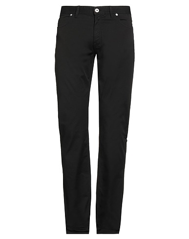 BRIONI 5-pocket Black 97% Cotton, 3% Elastane, Calfskin