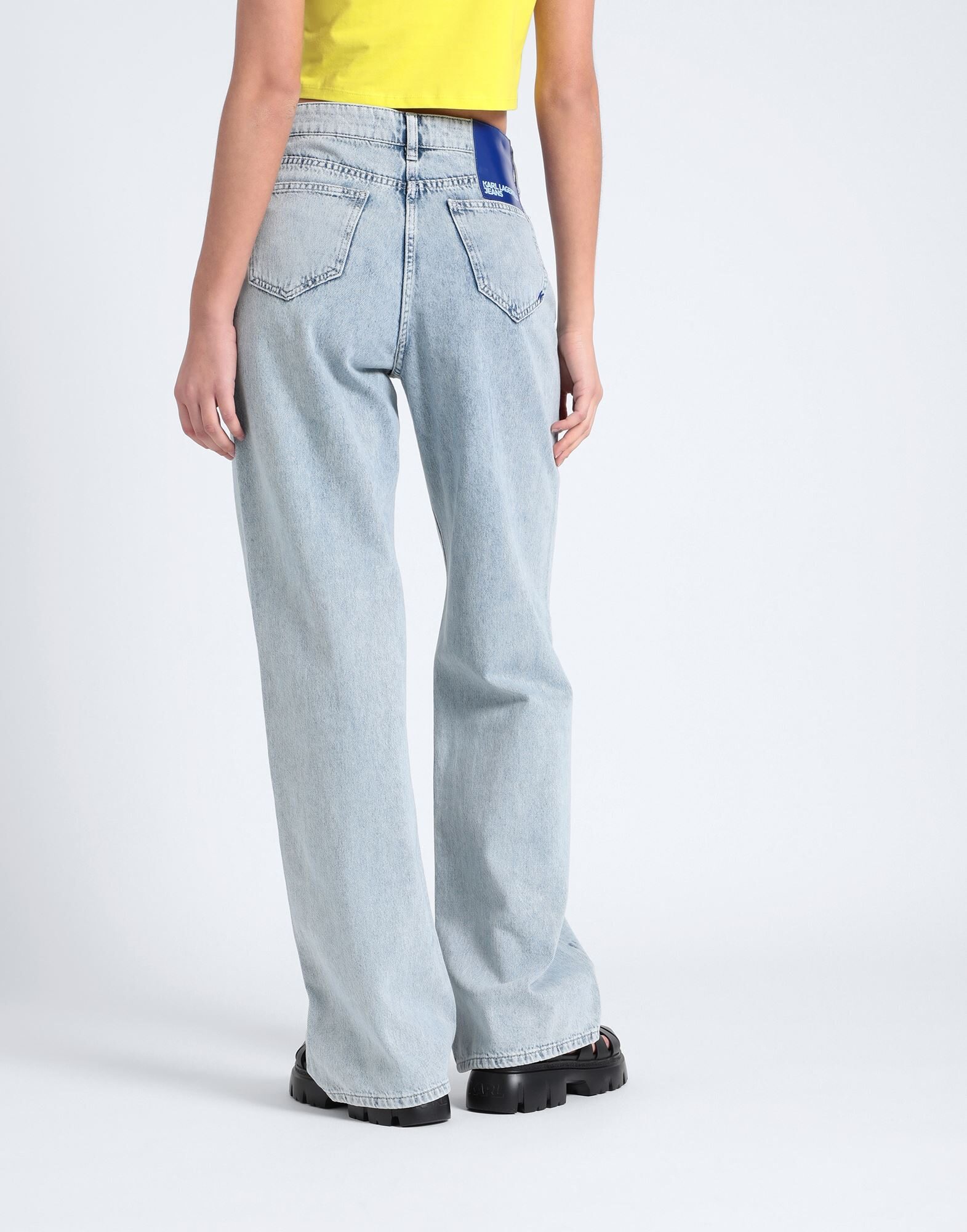 KLJ MR RELAXED FOLDED DENIM | Blue Women's Straight Leg | YOOX