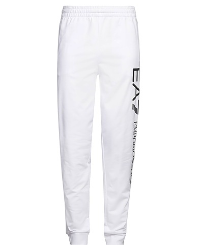 EA7 Pantalone Bianco 100% Cotone