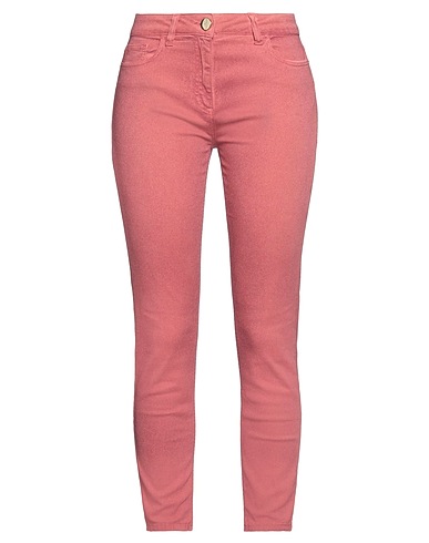 ELISABETTA FRANCHI Denim trousers Antique rose 97% Cotton, 3% Elastane