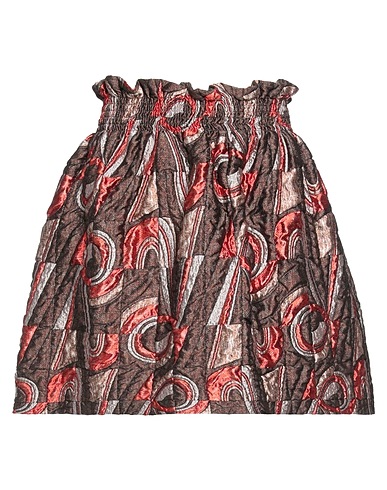 ROCHAS Mini skirt Dark brown 52% Acetate, 19% Polyester, 12% Cotton, 9% Silk, 8% Polyamide