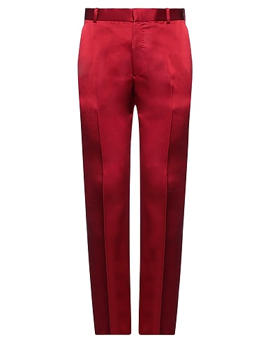 MCQUEEN Casual pants Red 100% Silk