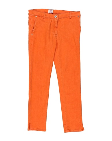 GRIFONI Denim trousers Orange 98% Cotton, 2% Elastane