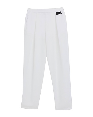 ARMANI EXCHANGE Casual trouser White 91% Polyester, 9% Viscose