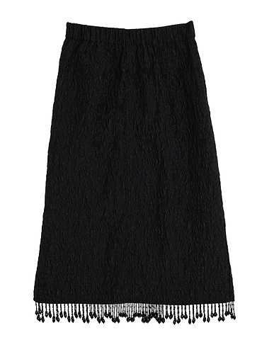 GANNI Midi skirt Black 50% Recycled polyester, 32% Polyamide, 18% Polyester