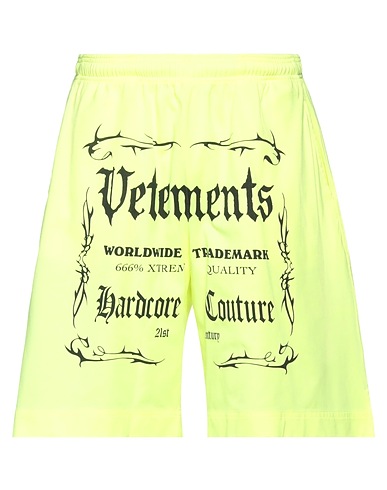 VETEMENTS Shorts & Bermuda Lime green 100% Cotton