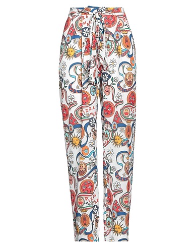 ALESSANDRO ENRIQUEZ Casual trouser White 98% Polyester, 2% Elastane