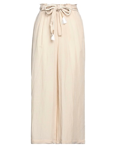 MDM MADEMOISELLE DU MONDE Pantalone Beige 62% Viscosa, 38% Lino