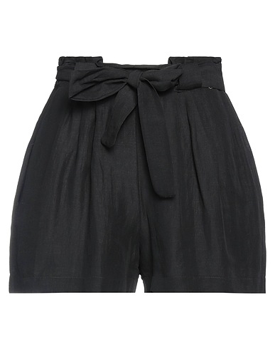 MDM MADEMOISELLE DU MONDE Shorts & Bermuda Black 62% Viscose, 38% Linen